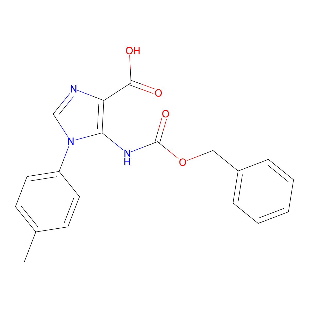 5-{[(benzyloxy)carbonyl]amino}-1-(4-methylphenyl)-1H-imidazole-4-carboxylic acid molecular structure, CAS 2580240-18-0