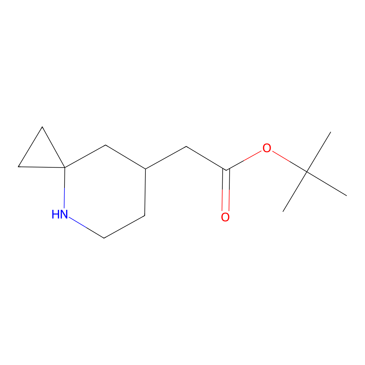 Tert-butyl 2-{4-azaspiro[2.5]octan-7-yl}acetate molecular structure, CAS 2580240-22-6