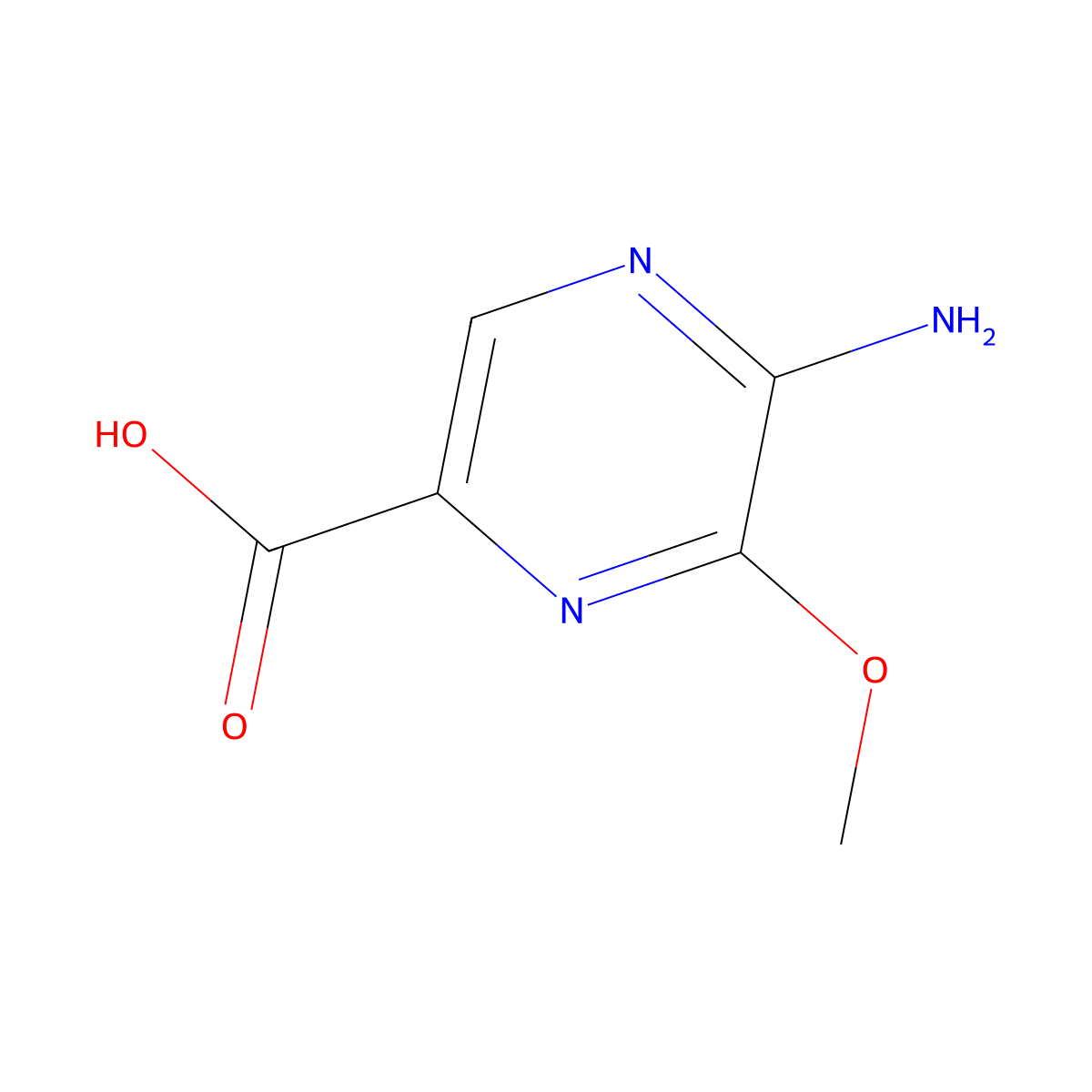 5-Amino-6-methoxypyrazine-2-carboxylic acid molecular structure, CAS 2580240-24-8