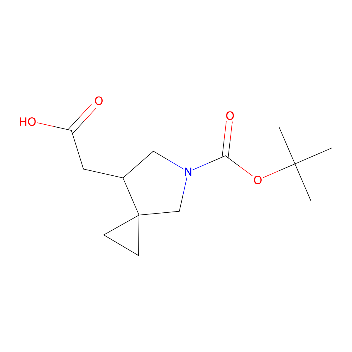 2-{5-[(Tert-butoxy)carbonyl]-5-azaspiro[2.4]heptan-7-yl}aceticacid molecular structure, CAS 2580240-38-4