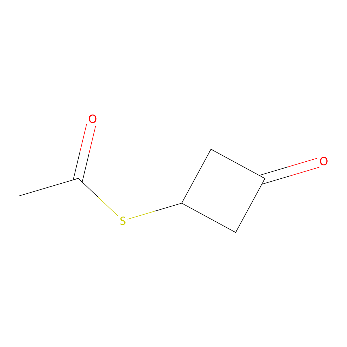 3-(Acetylsulfanyl)cyclobutan-1-one molecular structure, CAS 2580240-44-2