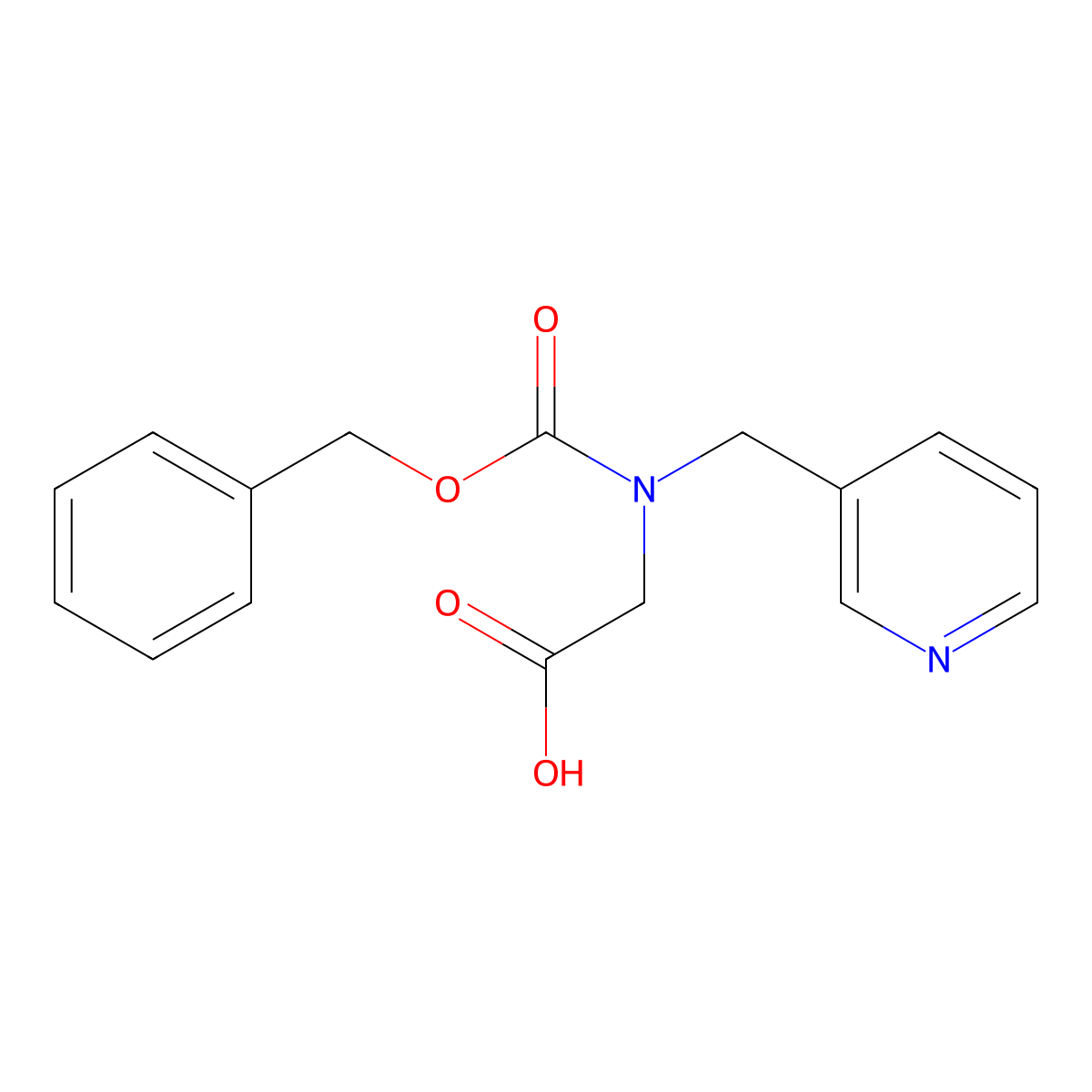 2-{[(Benzyloxy)carbonyl][(pyridin-3-yl)methyl]amino}acetic acid molecular structure, CAS 2580240-45-3