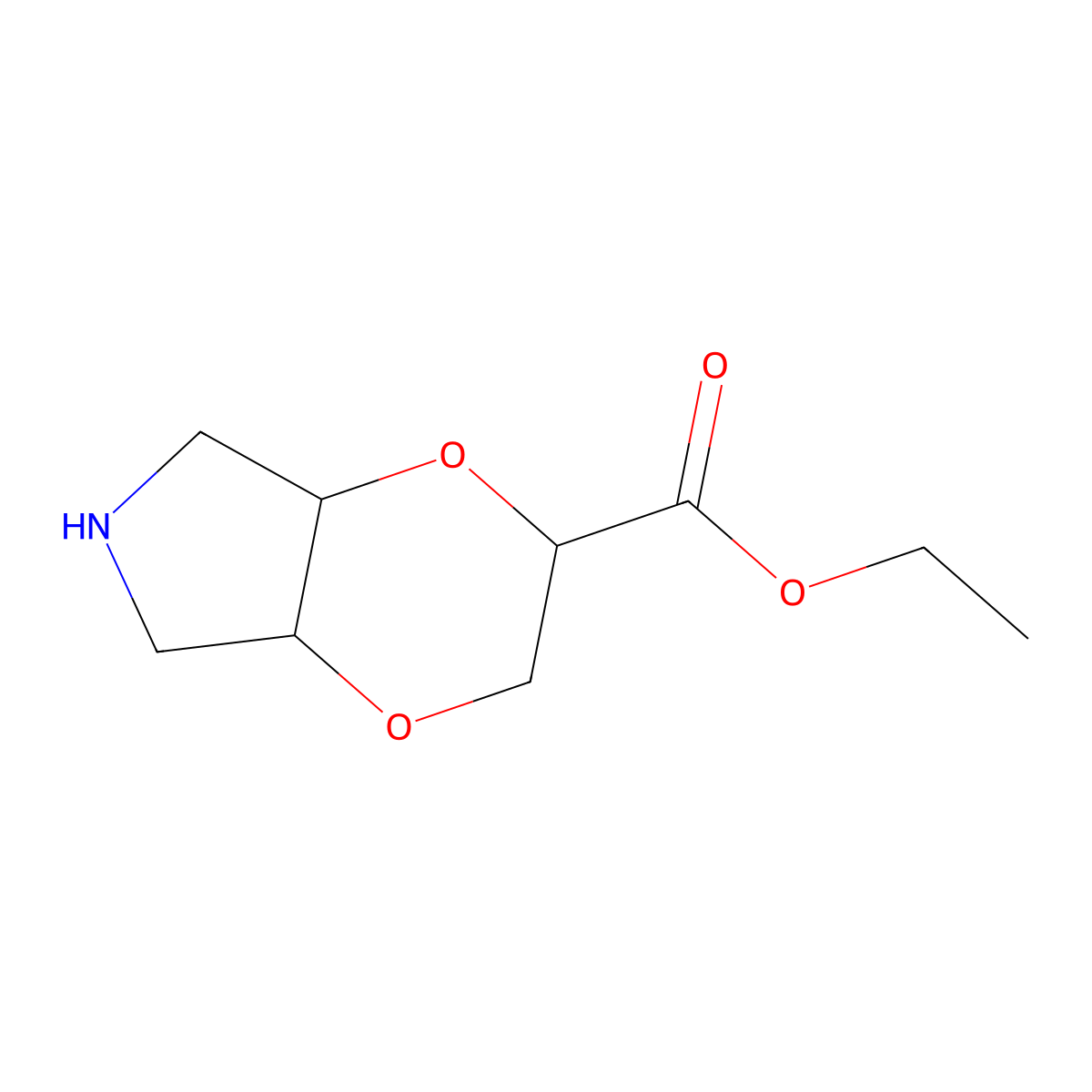 ethyl hexahydro-2H-[1,4]dioxino[2,3-c]pyrrole-2-carboxylate molecular structure, CAS 2580240-46-4