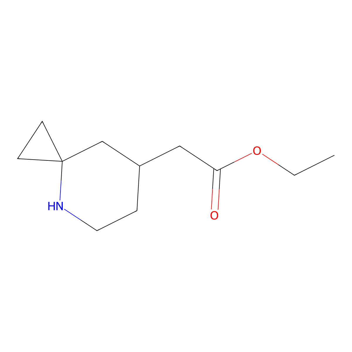 Ethyl 2-{4-azaspiro[2.5]octan-7-yl}acetate molecular structure, CAS 2580240-48-6