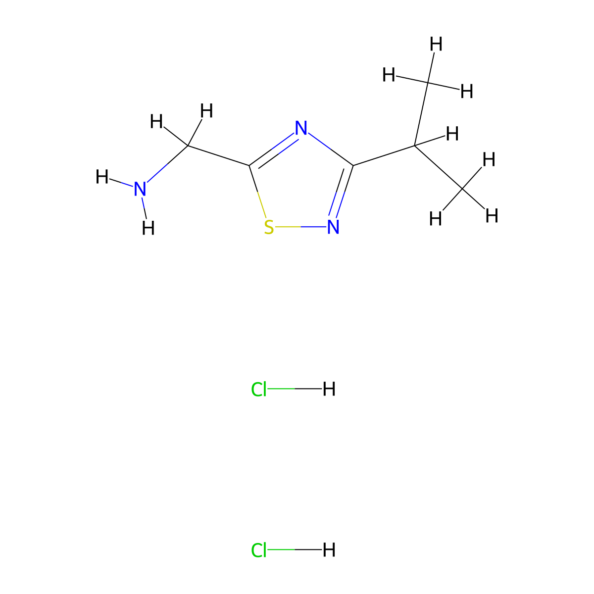 1-[3-(Propan-2-yl)-1,2,4-thiadiazol-5-yl]methanaminedihydrochloride molecular structure, CAS 2580240-49-7