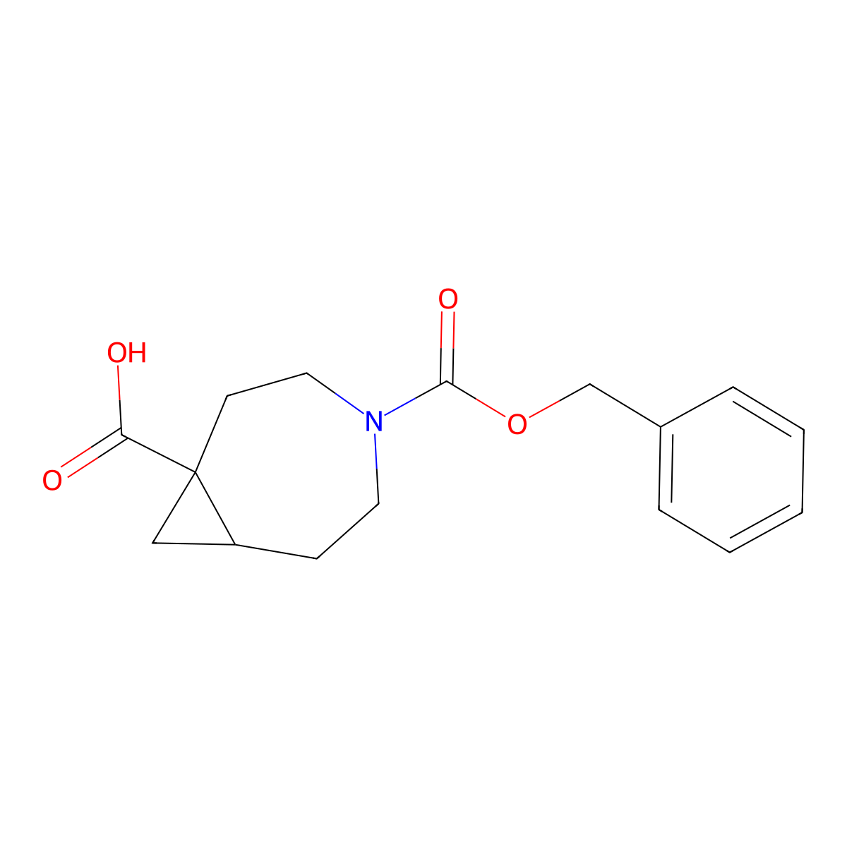 4-[(Benzyloxy)carbonyl]-4-azabicyclo[5.1.0]octane-1-carboxylic acid molecular structure, CAS 2580240-51-1