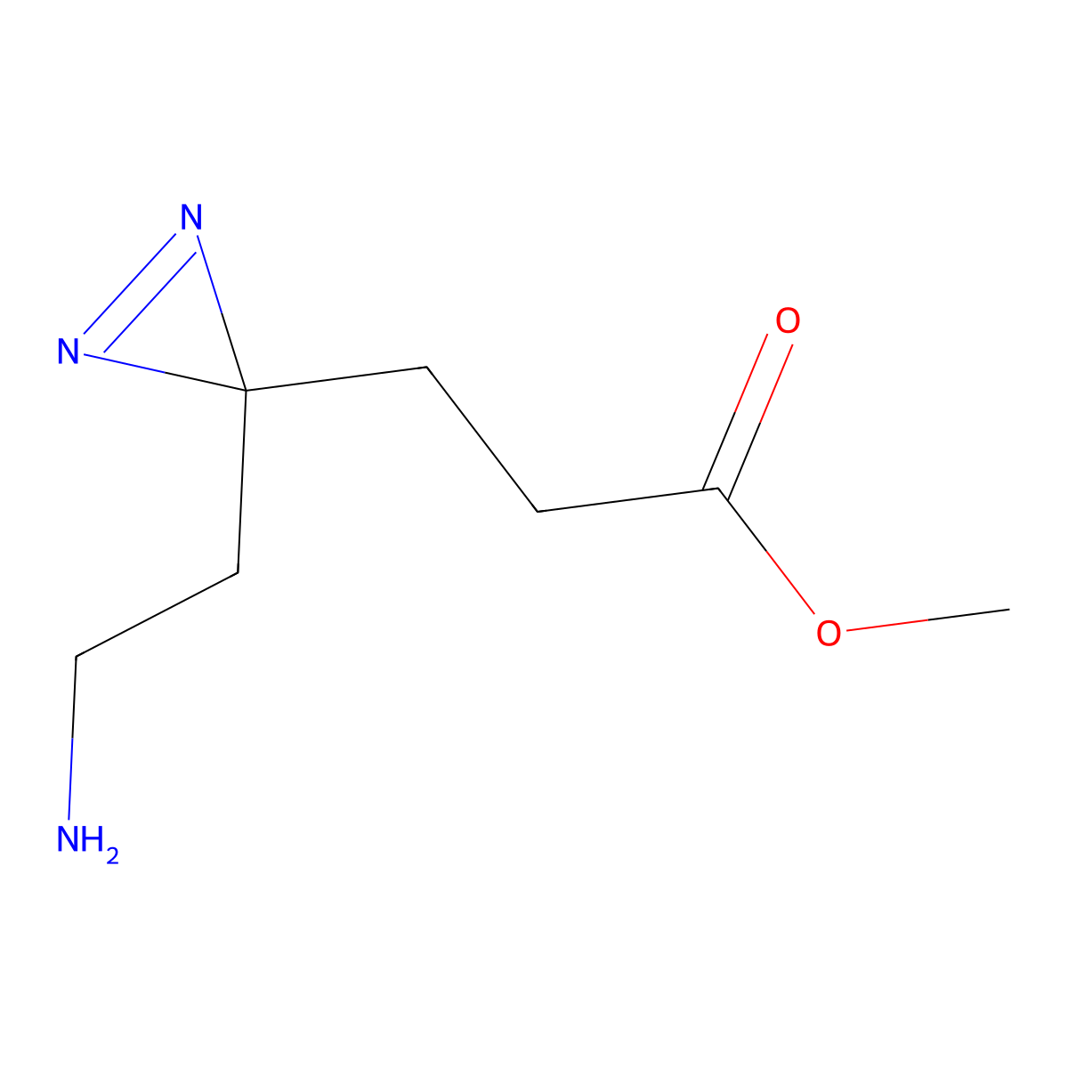 methyl 3-[3-(2-aminoethyl)-3H-diazirin-3-yl]propanoate molecular structure, CAS 2580240-67-9
