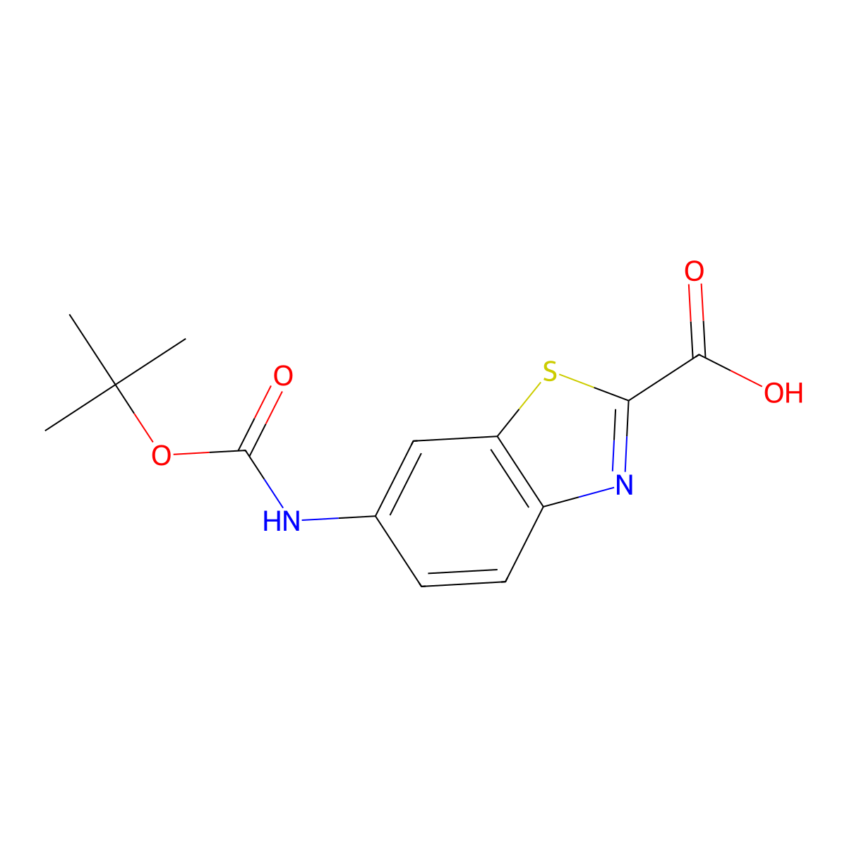 6-{[(Tert-butoxy)carbonyl]amino}-1,3-benzothiazole-2-carboxylic acid molecular structure, CAS 2580240-72-6