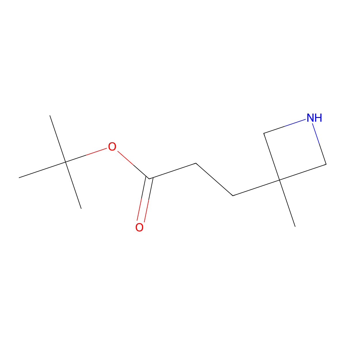 Tert-butyl 3-(3-methylazetidin-3-yl)propanoate molecular structure, CAS 2580240-91-9