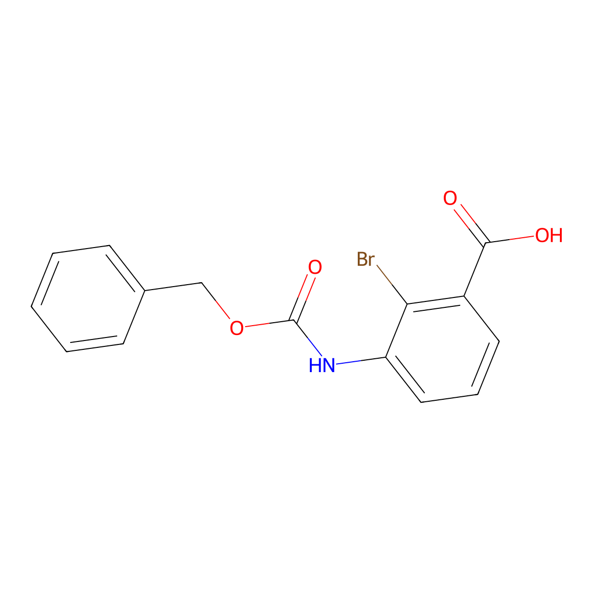 3-{[(Benzyloxy)carbonyl]amino}-2-bromobenzoic acid molecular structure, CAS 2580240-92-0