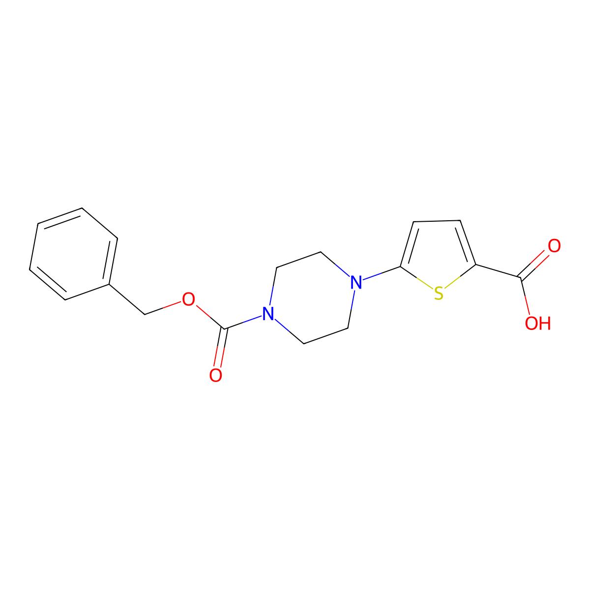5-{4-[(Benzyloxy)carbonyl]piperazin-1-yl}thiophene-2-carboxylic acid molecular structure, CAS 2580240-98-6