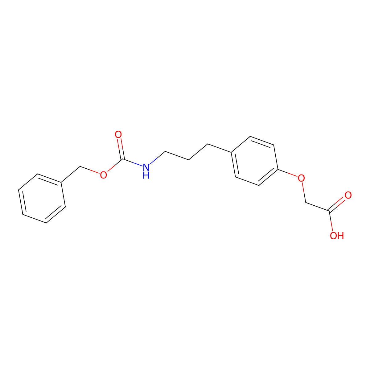 2-[4-(3-{[(Benzyloxy)carbonyl]amino}propyl)phenoxy]acetic acid molecular structure, CAS 2580241-10-5