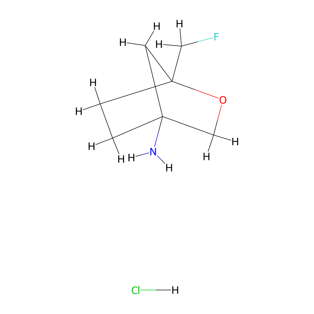 1-(Fluoromethyl)-2-oxabicyclo[2.2.1]heptan-4-amine hydrochloride molecular structure, CAS 2580241-12-7