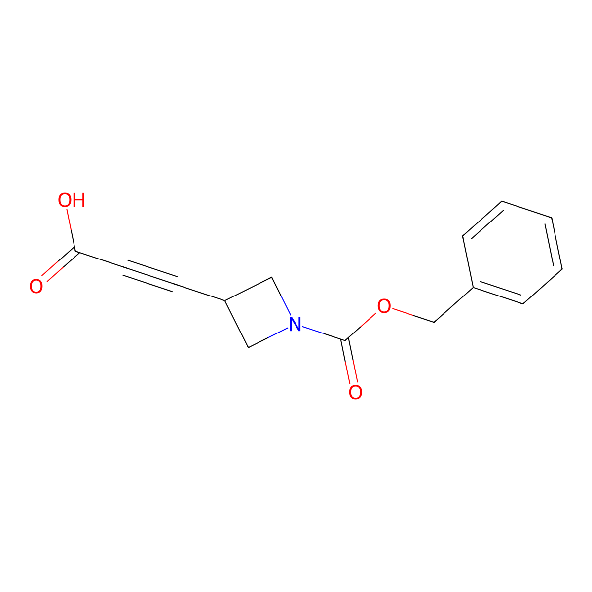 3-{1-[(Benzyloxy)carbonyl]azetidin-3-yl}prop-2-ynoic acid molecular structure, CAS 2580241-16-1