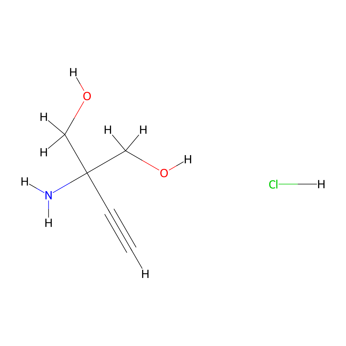 2-Amino-2-ethynylpropane-1,3-diol hydrochloride molecular structure, CAS 2580241-18-3
