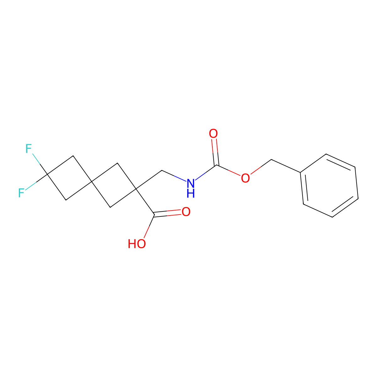 2-({[(Benzyloxy)carbonyl]amino}methyl)-6,6-difluorospiro[3.3]heptane-2-carboxylic acid molecular structure, CAS 2580241-19-4