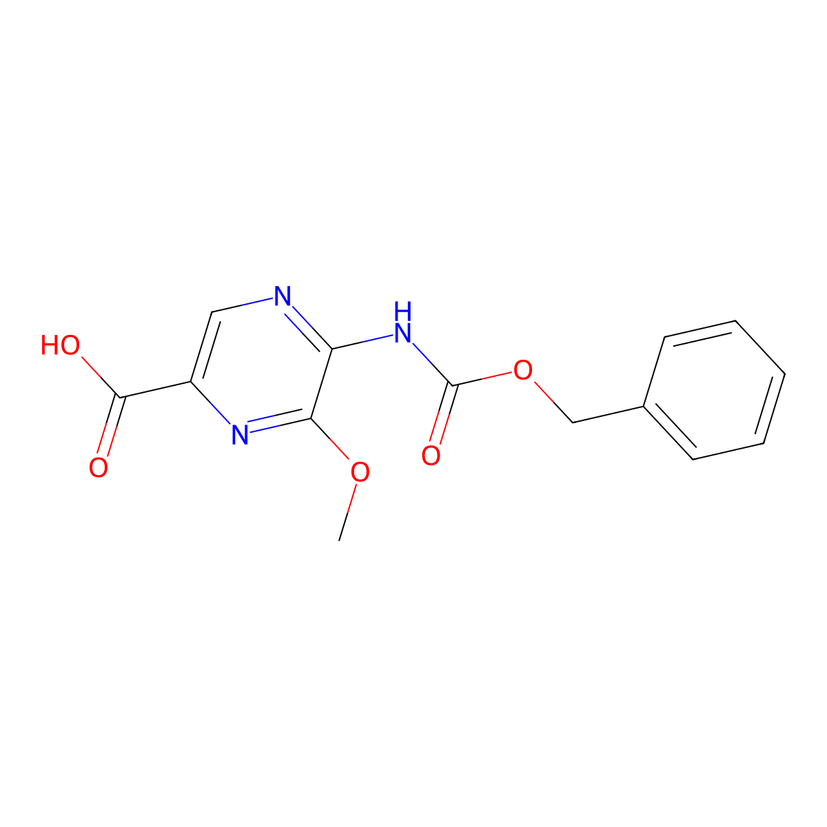 5-{[(Benzyloxy)carbonyl]amino}-6-methoxypyrazine-2-carboxylic acid molecular structure, CAS 2580241-26-3