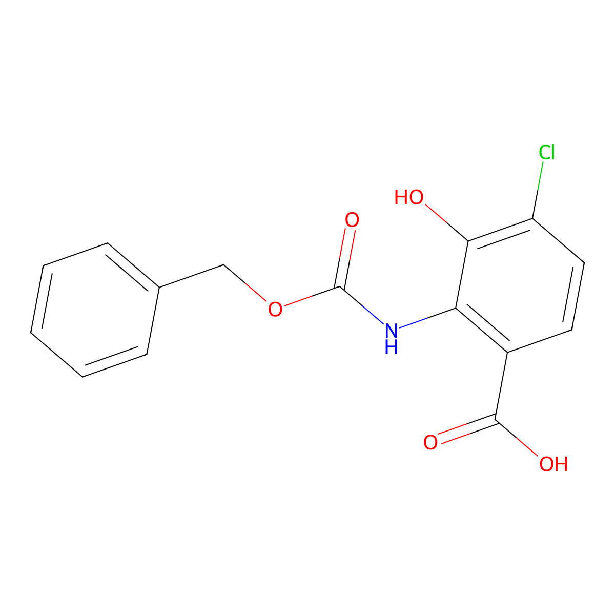 2-{[(Benzyloxy)carbonyl]amino}-4-chloro-3-hydroxybenzoic acid molecular structure, CAS 2580241-29-6