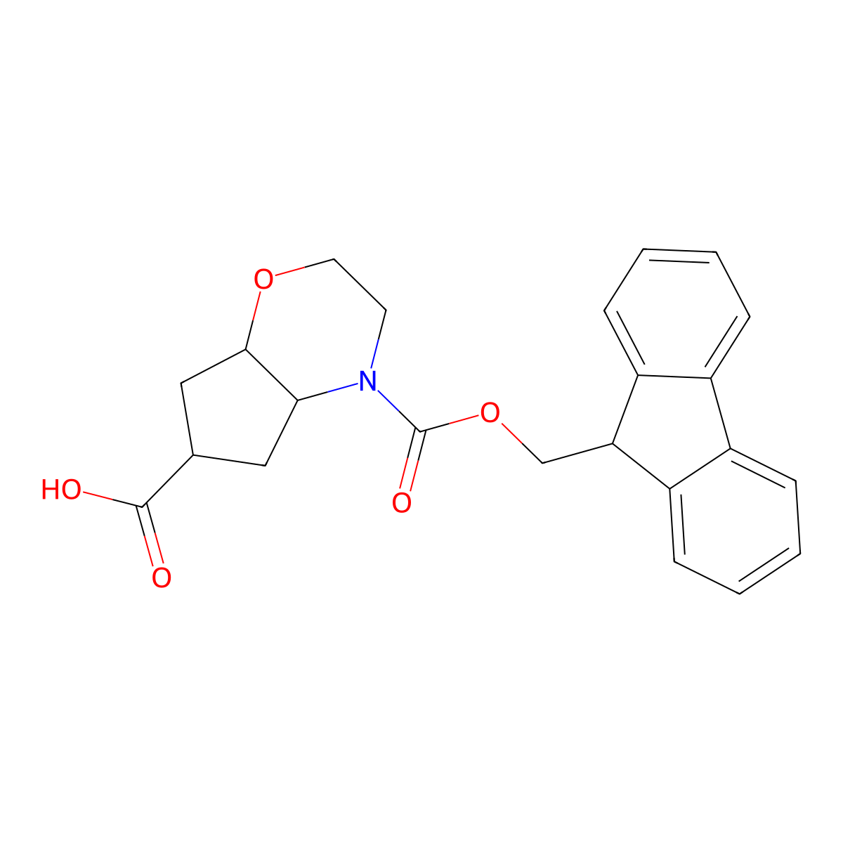 4-{[(9H-fluoren-9-yl)methoxy]carbonyl}-octahydrocyclopenta[b][1,4]oxazine-6-carboxylic acid molecular structure, CAS 2580241-36-5