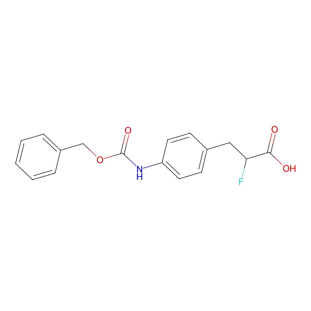 3-(4-{[(Benzyloxy)carbonyl]amino}phenyl)-2-fluoropropanoic acid molecular structure, CAS 2580241-44-5