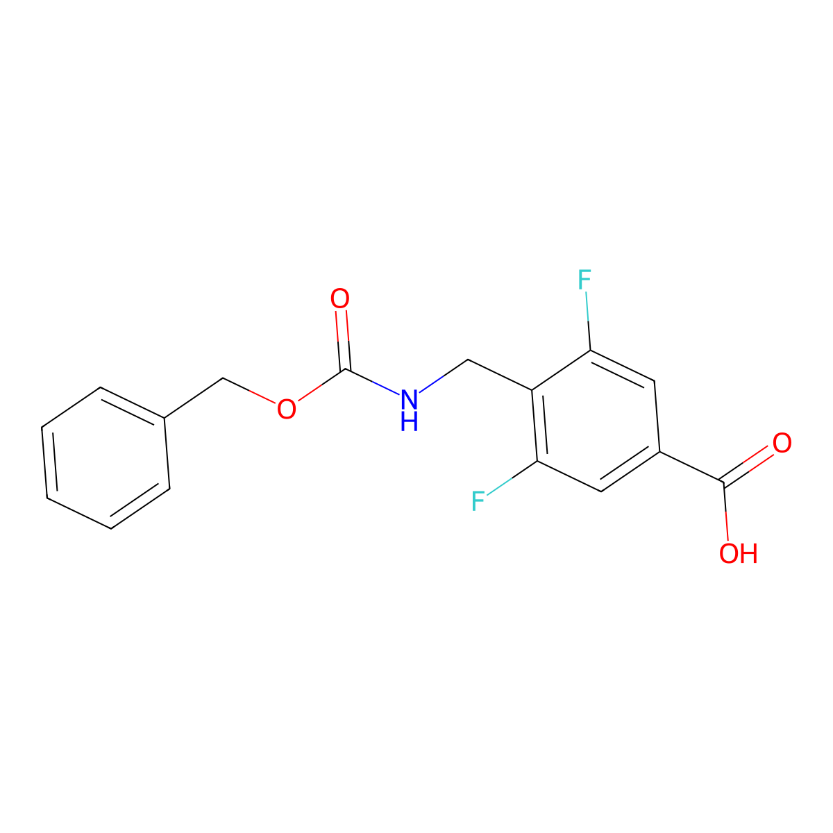 4-({[(Benzyloxy)carbonyl]amino}methyl)-3,5-difluorobenzoic acid molecular structure, CAS 2580241-47-8