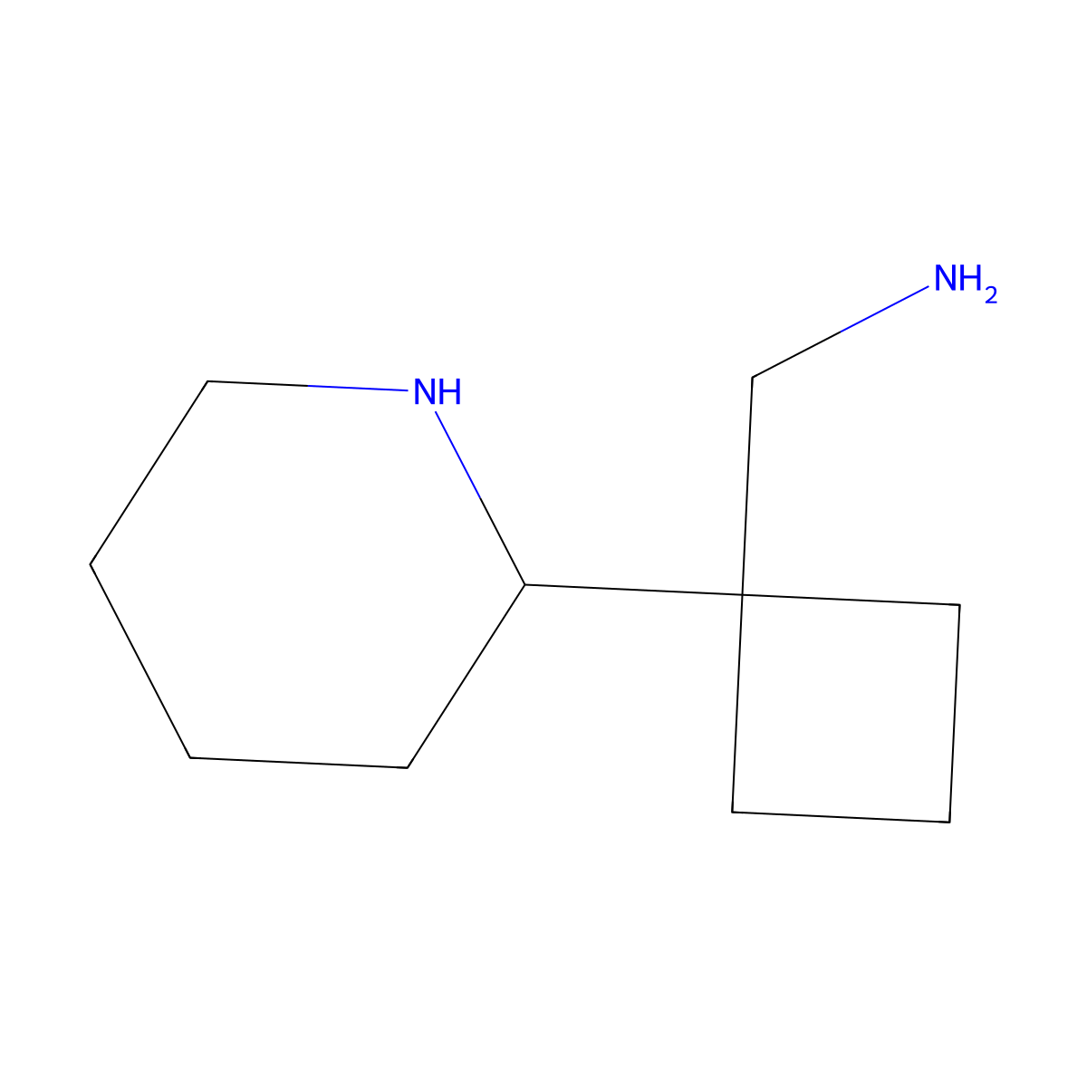 1-[1-(Piperidin-2-yl)cyclobutyl]methanamine molecular structure, CAS 2580241-50-3