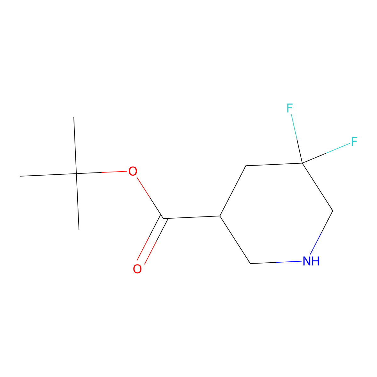 Tert-butyl 5,5-difluoropiperidine-3-carboxylate molecular structure, CAS 2580241-52-5
