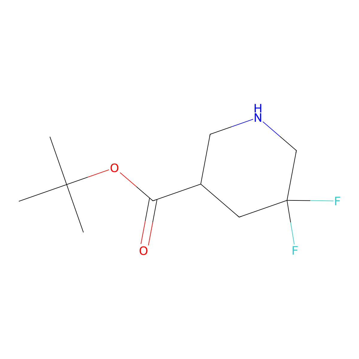 Tert-butyl 5,5-difluoropiperidine-3-carboxylate molecular structure, CAS 2580241-52-5