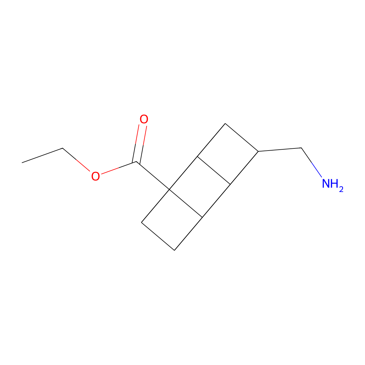 Ethyl 8-(aminomethyl)cubane-1-carboxylate molecular structure, CAS 2580241-60-5