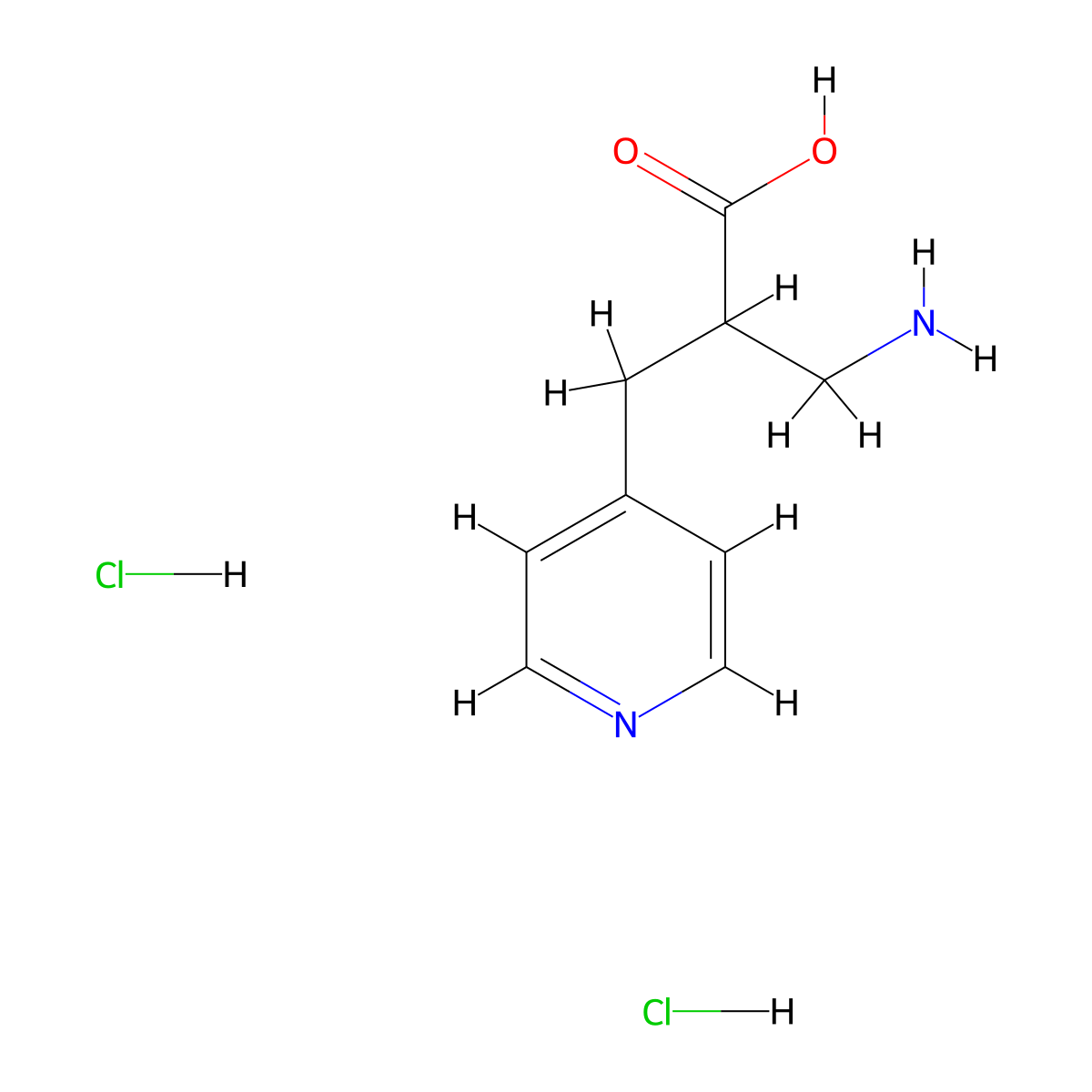 3-Amino-2-[(pyridin-4-yl)methyl]propanoic acid dihydrochloride molecular structure, CAS 2580241-65-0