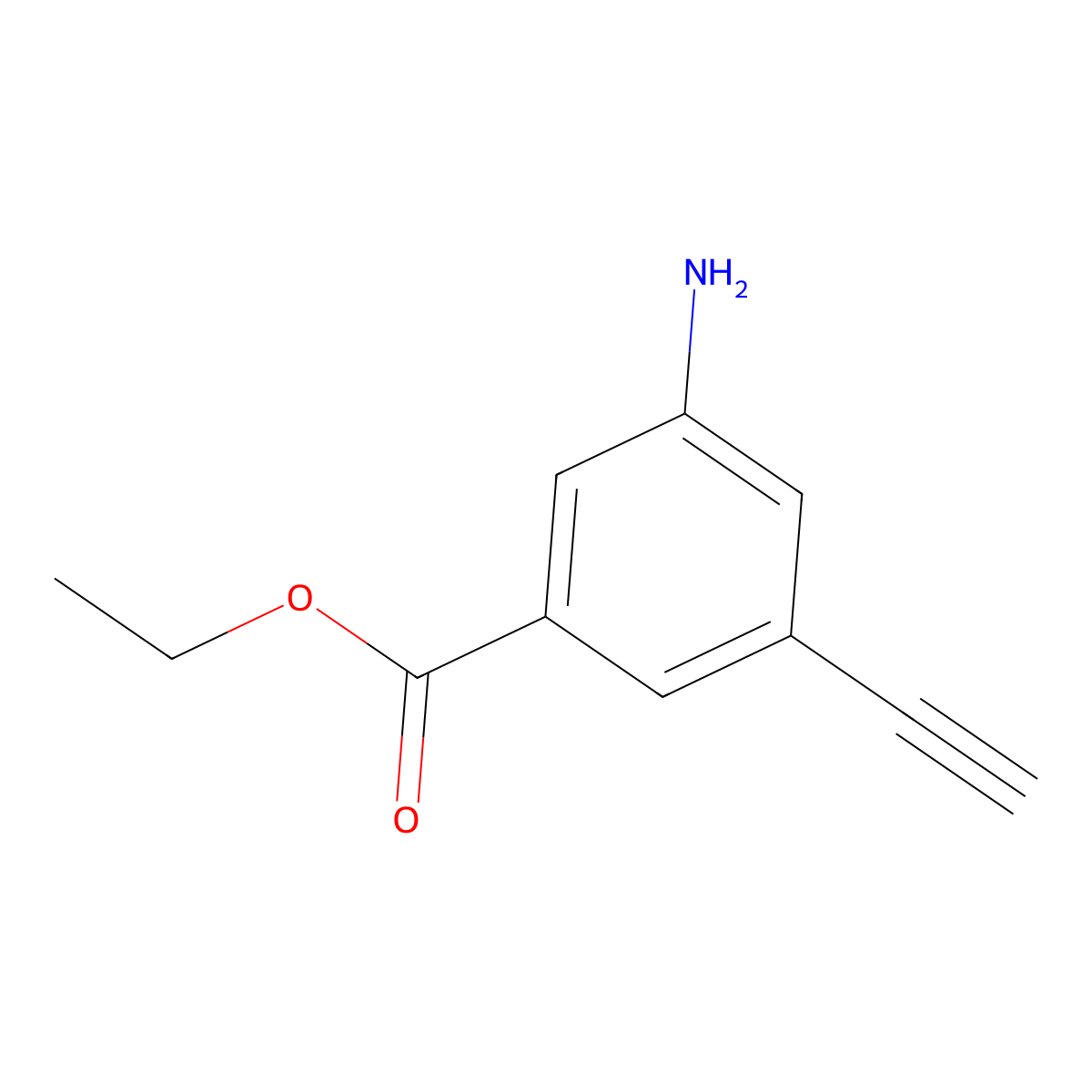 Ethyl 3-amino-5-ethynylbenzoate molecular structure, CAS 2580241-70-7