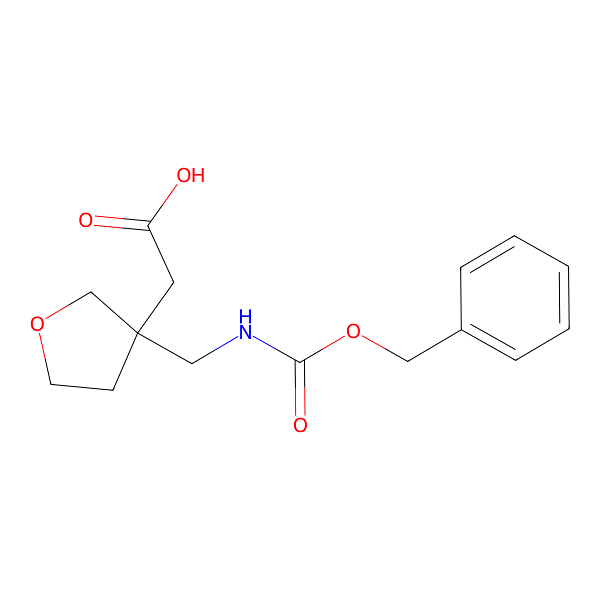 2-[3-({[(Benzyloxy)carbonyl]amino}methyl)oxolan-3-yl]acetic acid molecular structure, CAS 2580241-74-1