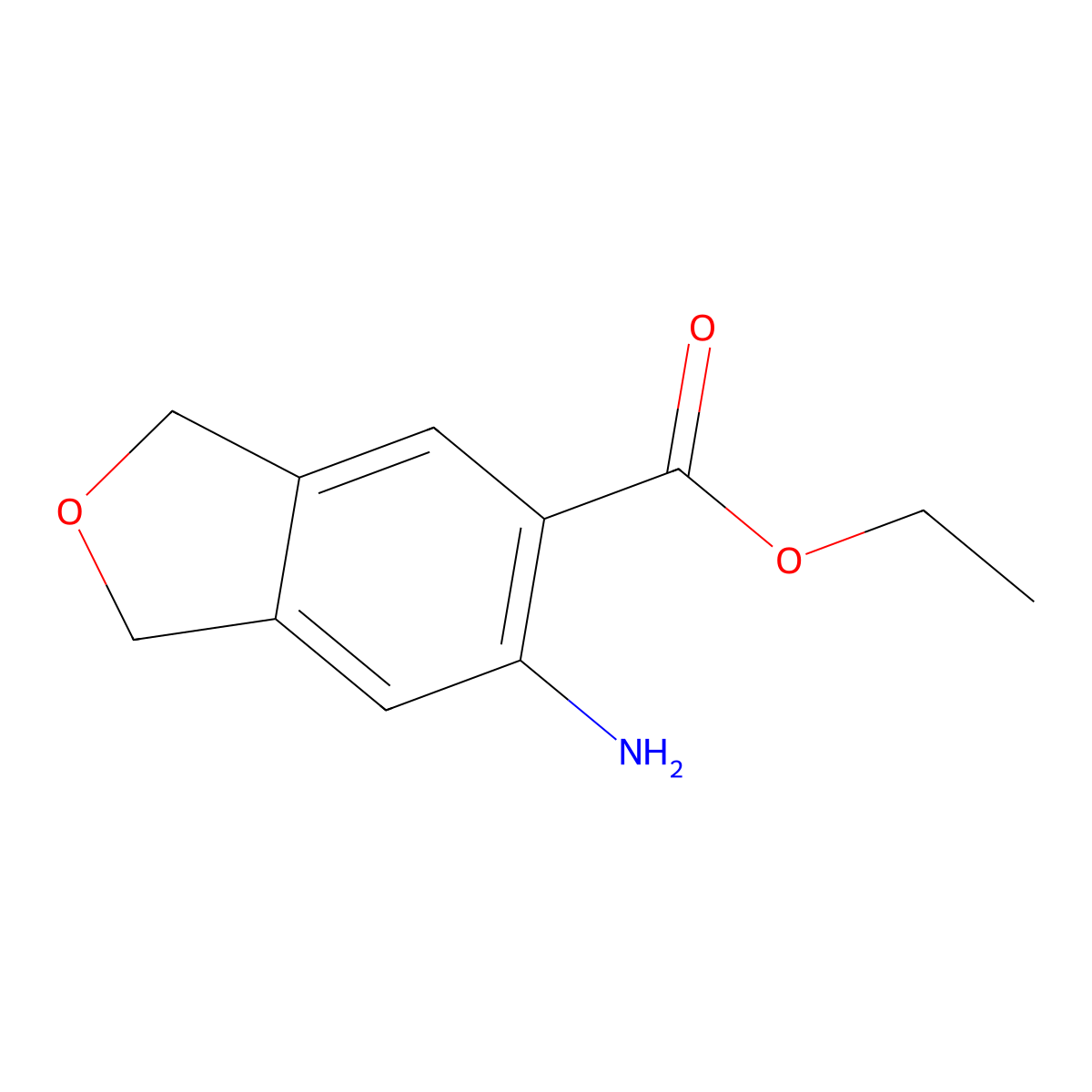 Ethyl 6-amino-1,3-dihydro-2-benzofuran-5-carboxylate molecular structure, CAS 2580241-87-6