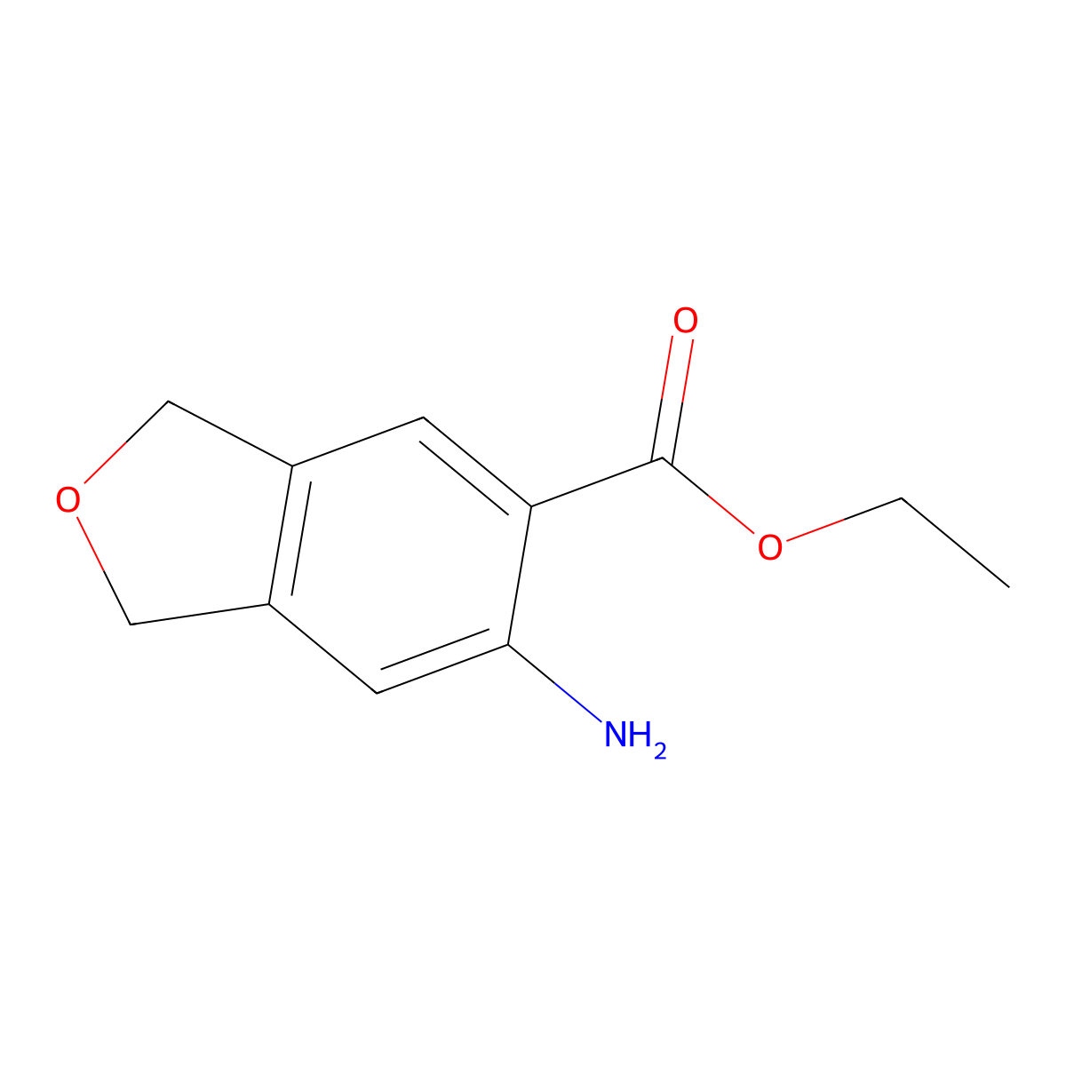 Ethyl 6-amino-1,3-dihydro-2-benzofuran-5-carboxylate molecular structure, CAS 2580241-87-6