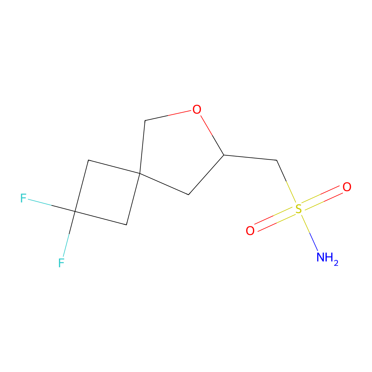 {2,2-Difluoro-6-oxaspiro[3.4]octan-7-yl}methanesulfonamide molecular structure, CAS 2580241-89-8
