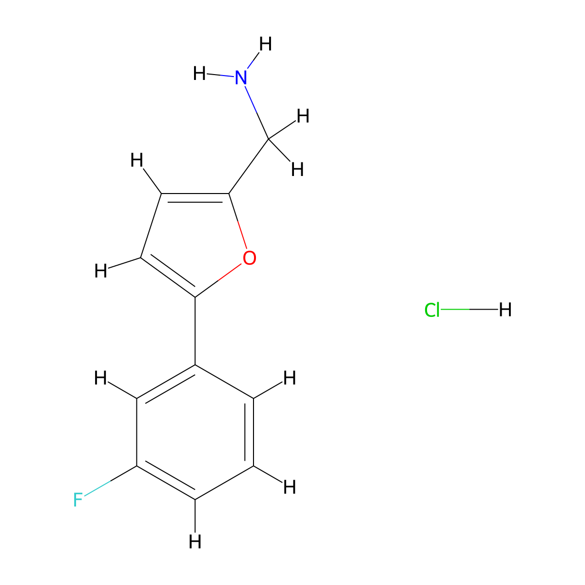 1-[5-(3-Fluorophenyl)furan-2-yl]methanamine hydrochloride molecular structure, CAS 2580242-07-3