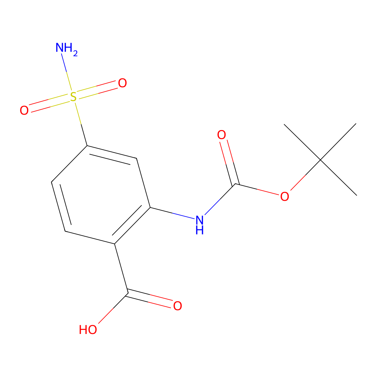 2-{[(Tert-butoxy)carbonyl]amino}-4-sulfamoylbenzoic acid molecular structure, CAS 2580242-08-4
