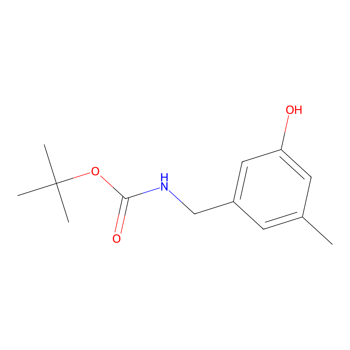 tert-butylN-[(3-hydroxy-5-methylphenyl)methyl]carbamate molecular structure, CAS 2580242-10-8