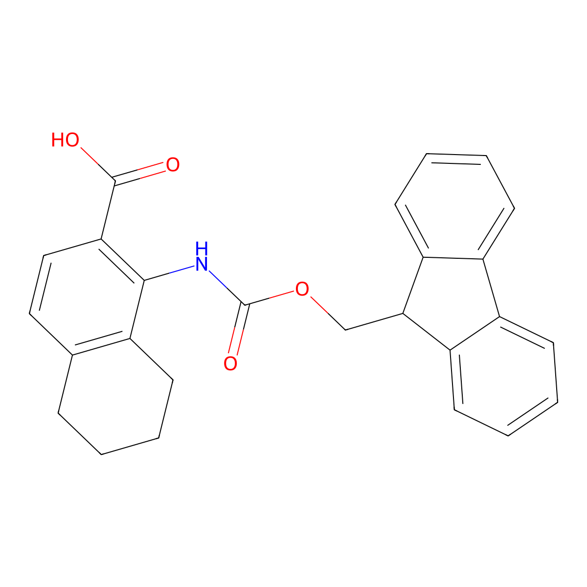 1-({[(9H-fluoren-9-yl)methoxy]carbonyl}amino)-5,6,7,8-tetrahydronaphthalene-2-carboxylic acid molecular structure, CAS 2580242-16-4
