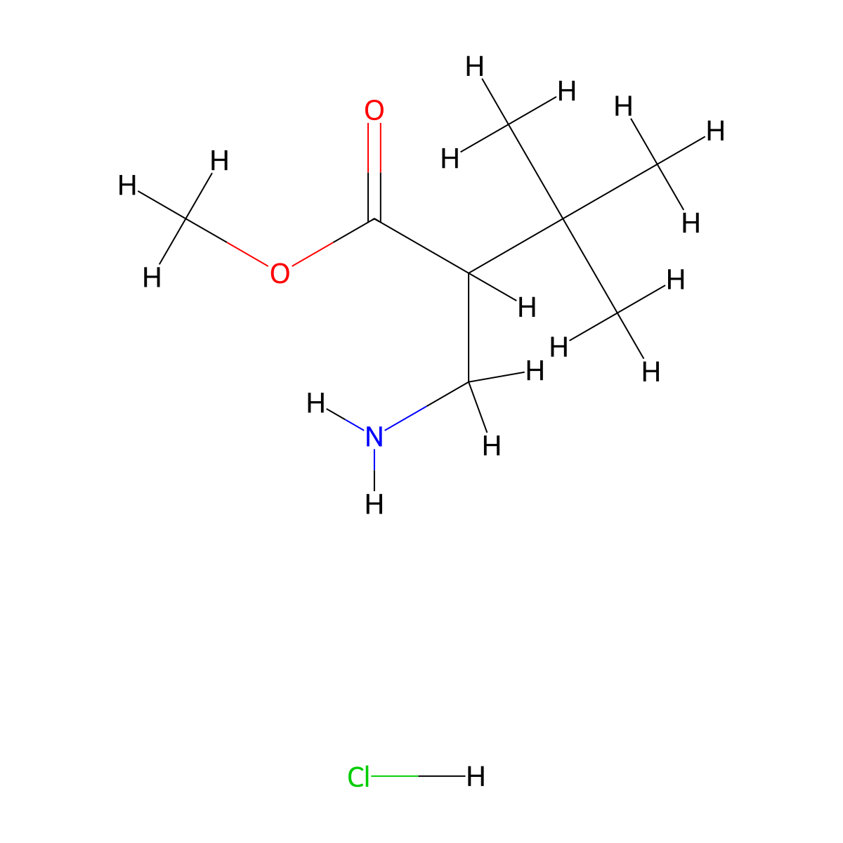 Methyl2-(aminomethyl)-3,3-dimethylbutanoatehydrochloride molecular structure, CAS 2580242-17-5