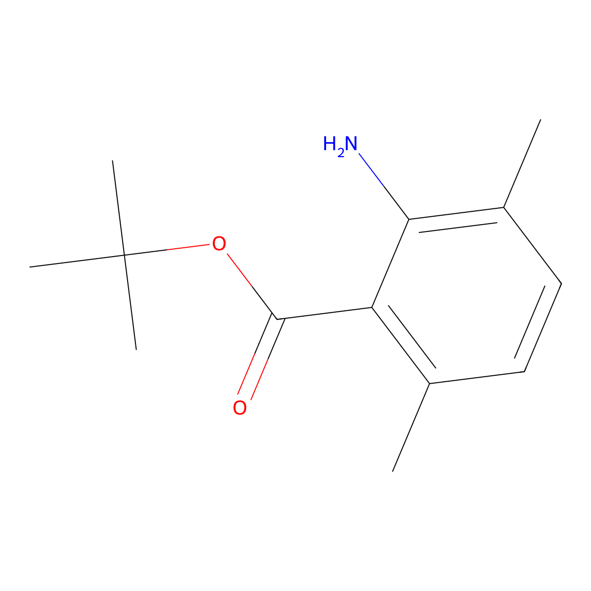 Tert-butyl 2-amino-3,6-dimethylbenzoate molecular structure, CAS 2580242-20-0