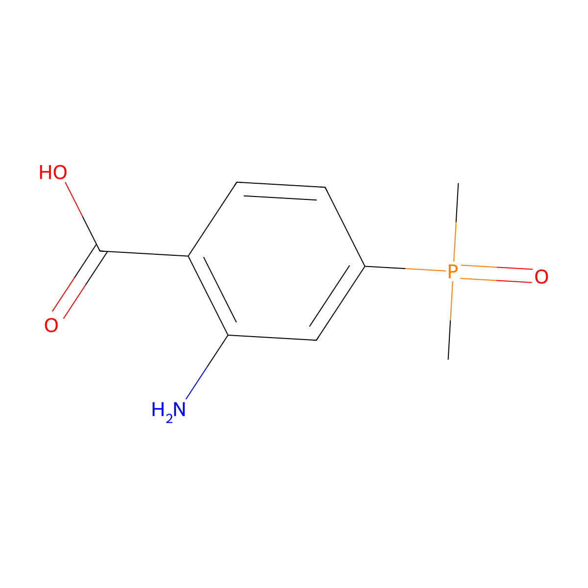 2-Amino-4-(dimethylphosphoryl)benzoic acid molecular structure, CAS 2580242-22-2