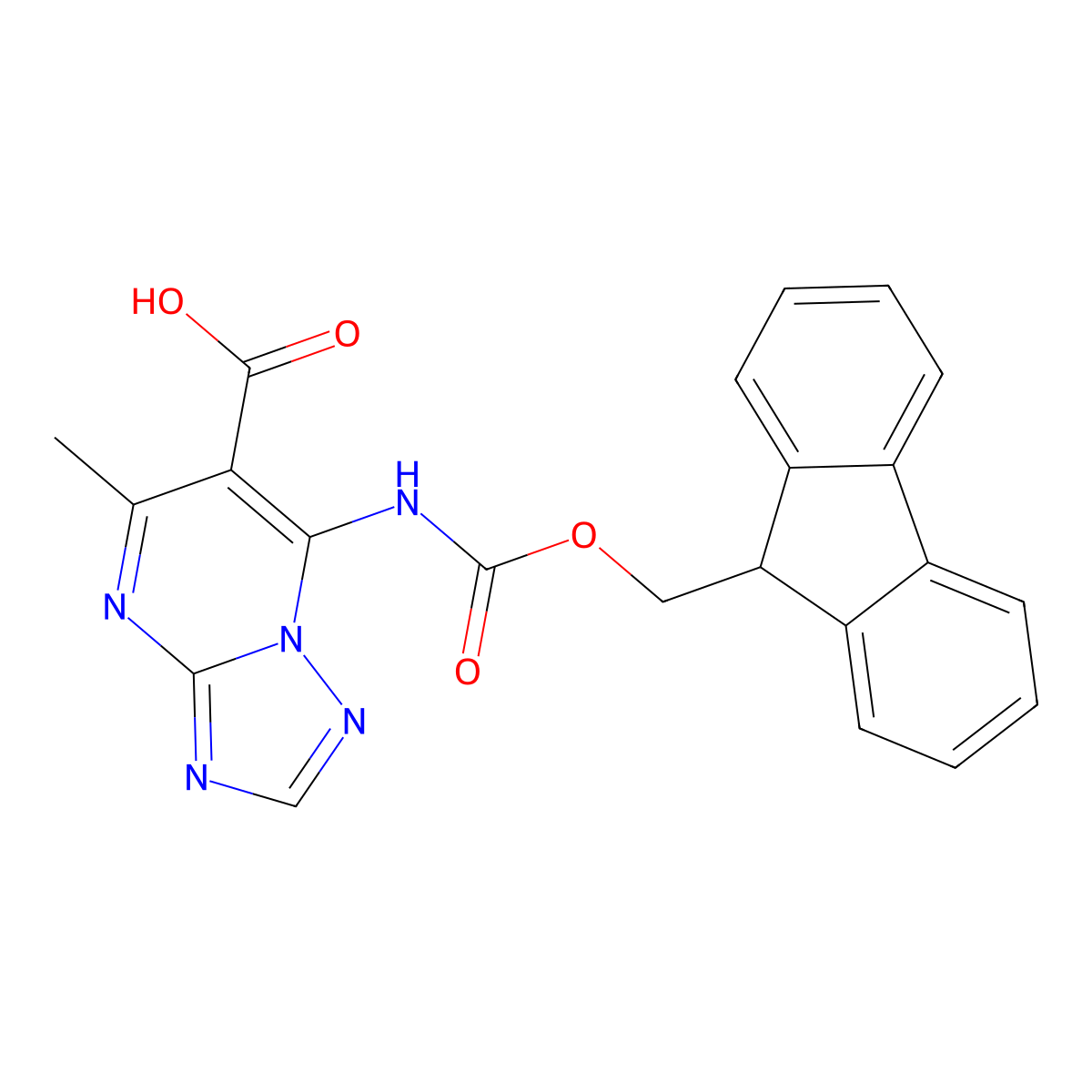 7-({[(9H-fluoren-9-yl)methoxy]carbonyl}amino)-5-methyl-[1,2,4]triazolo[1,5-a]pyrimidine-6-carboxylic acid molecular structure, CAS 2580242-39-1
