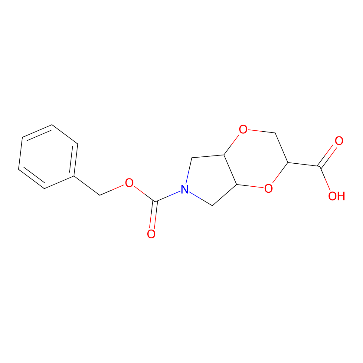 6-[(benzyloxy)carbonyl]-hexahydro-2H-[1,4]dioxino[2,3-c]pyrrole-2-carboxylic acid molecular structure, CAS 2580242-52-8