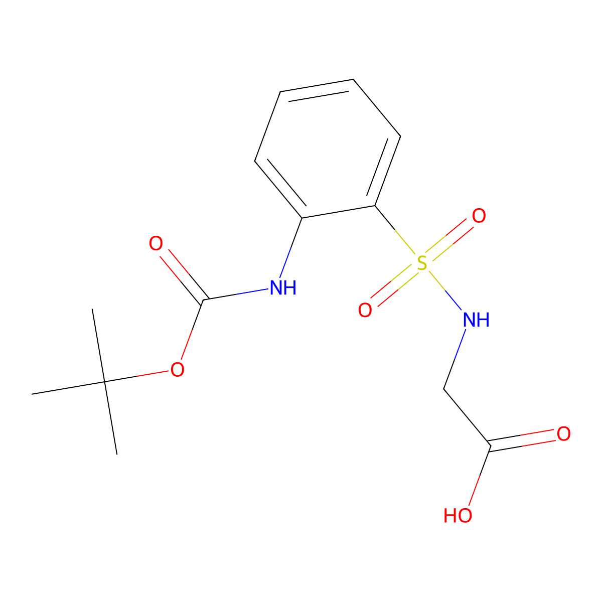 2-(2-{[(Tert-butoxy)carbonyl]amino}benzenesulfonamido)acetic acid molecular structure, CAS 2580242-55-1