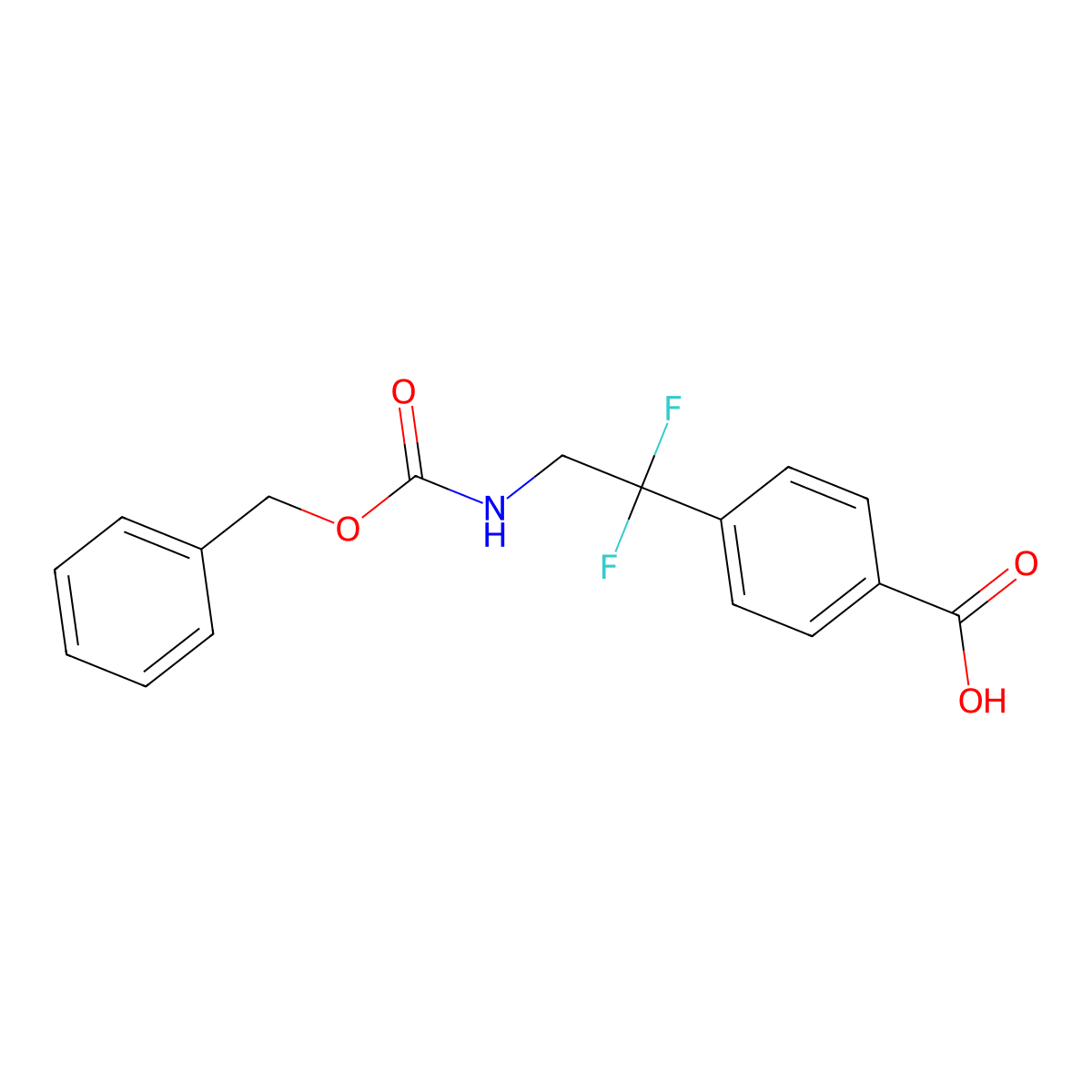4-(2-{[(Benzyloxy)carbonyl]amino}-1,1-difluoroethyl)benzoic acid molecular structure, CAS 2580242-62-0