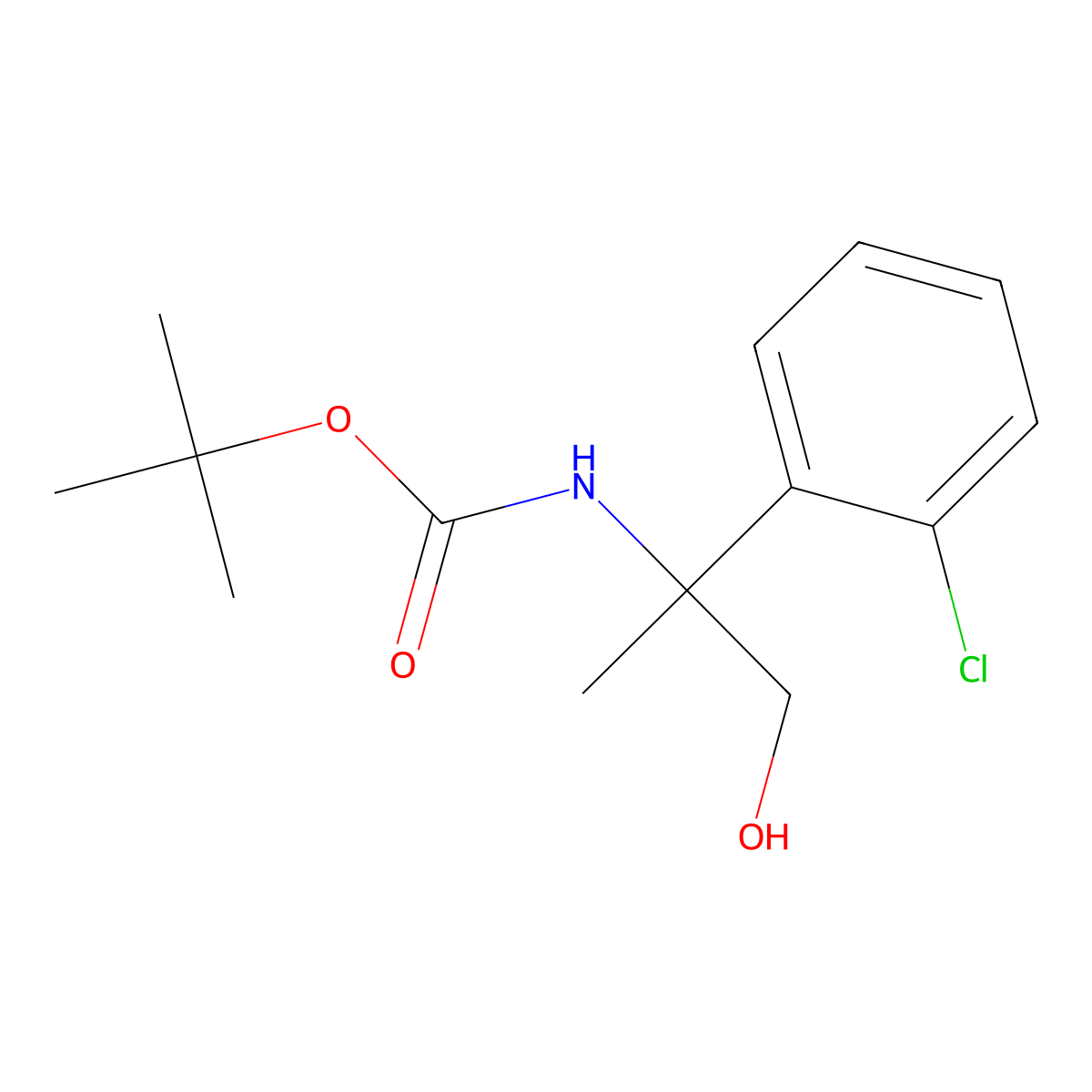 tert-butyl N-[2-(2-chlorophenyl)-1-hydroxypropan-2-yl]carbamate molecular structure, CAS 2580242-65-3