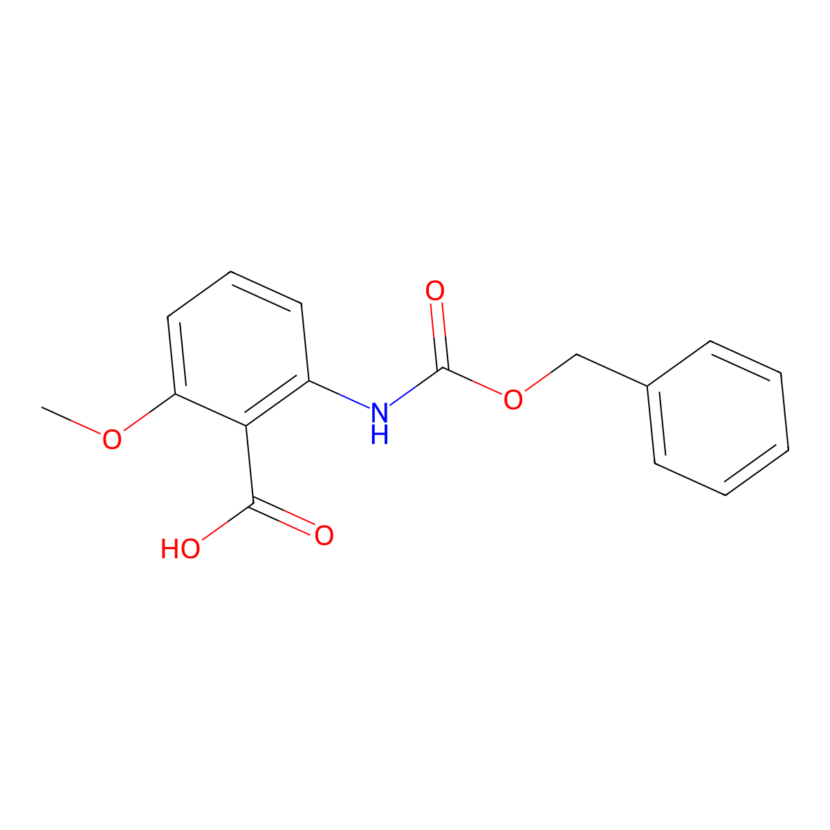 2-{[(Benzyloxy)carbonyl]amino}-6-methoxybenzoic acid molecular structure, CAS 2580242-68-6