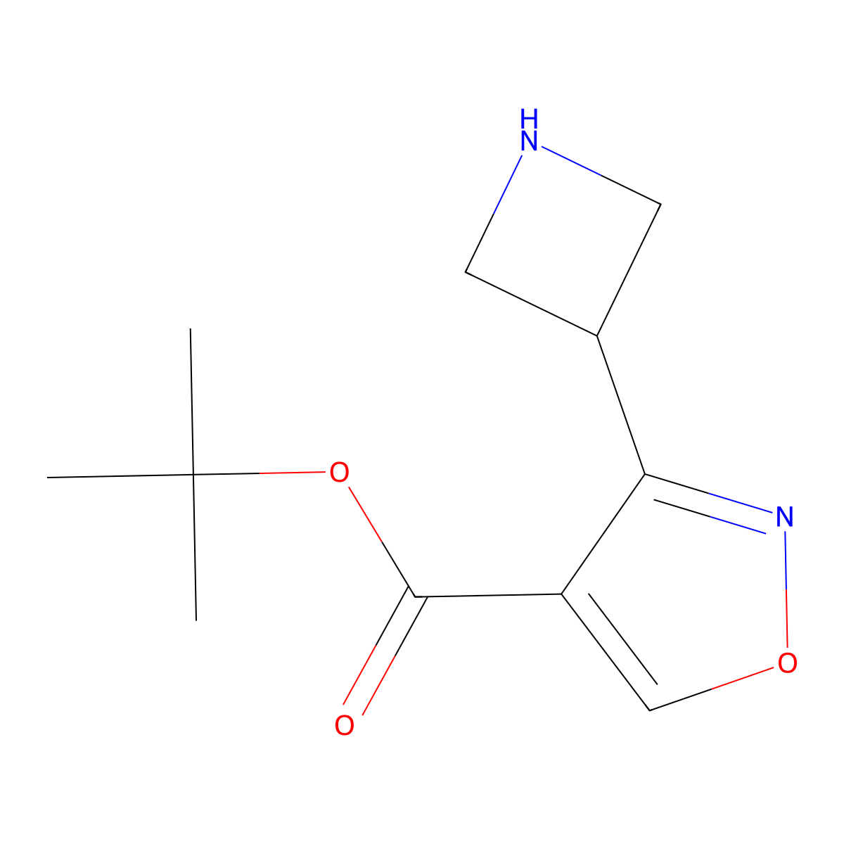 Tert-butyl 3-(azetidin-3-yl)-1,2-oxazole-4-carboxylate molecular structure, CAS 2580242-70-0
