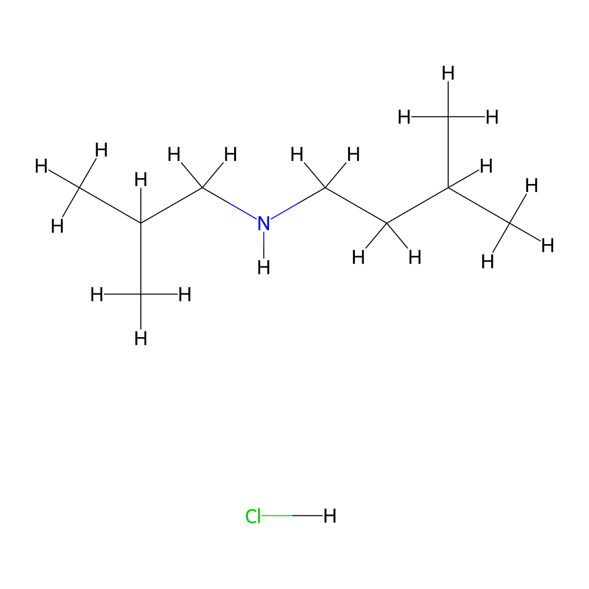 (3-Methylbutyl)(2-methylpropyl)amine hydrochloride molecular structure, CAS 2580242-76-6